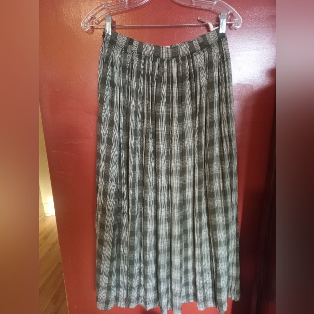 Plaid Dark Green and Light Green Women's Skirt